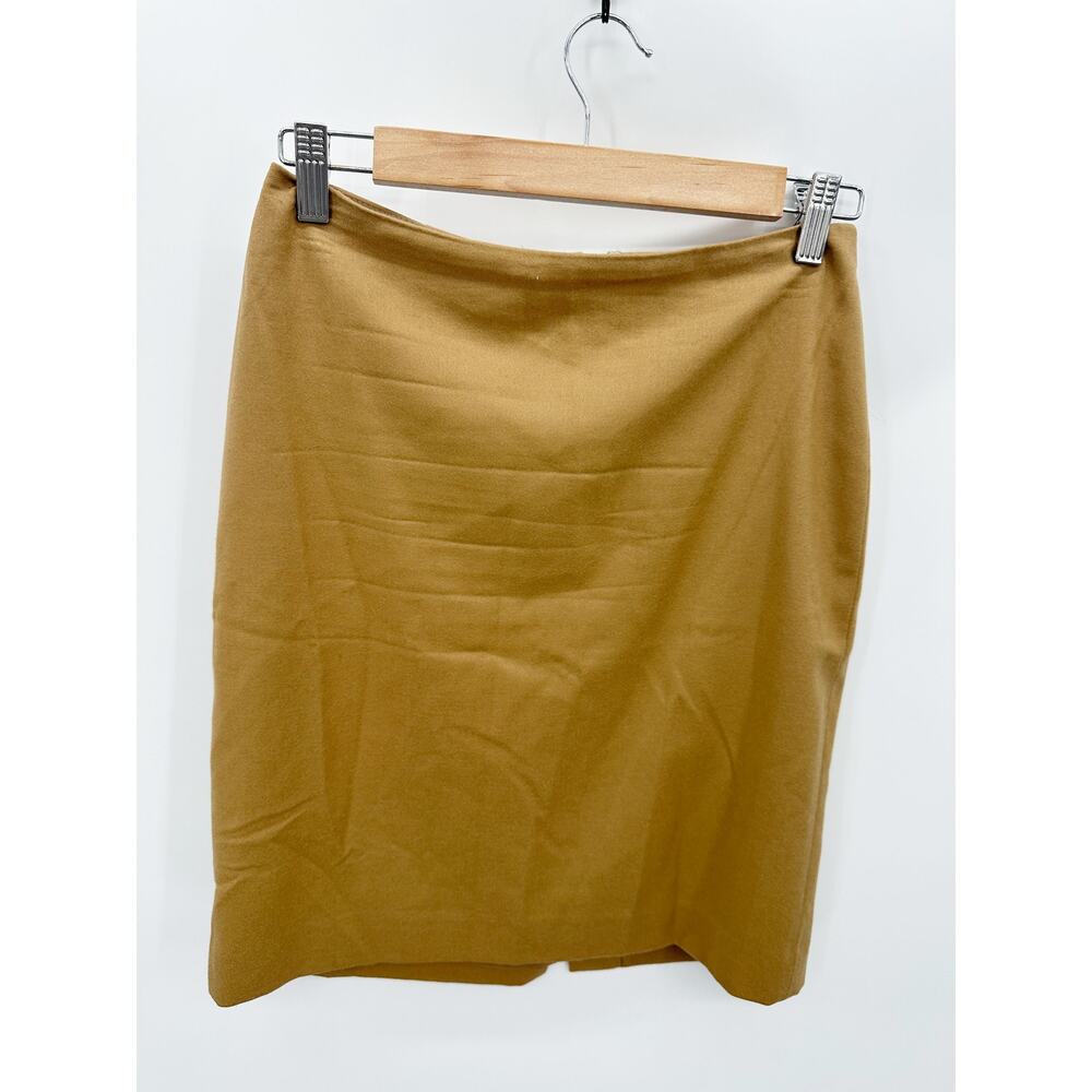 Talbots Womens Tan Brown Wool Blend Pencil Skirt 2P Career Office Capsule